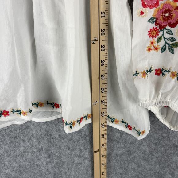Savanna Jane Embroidered Top Womens 3X Floral Babydoll Boho Peasant Romantic NEW - Picture 11 of 16